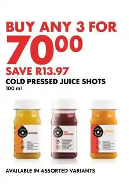 Woolworths Cold Pressed Juice Shots offer