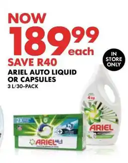 Woolworths ARIEL AUTO LIQUID OR CAPSULES offer