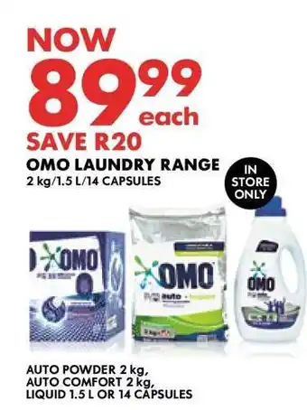 Woolworths OMO LAUNDRY RANGE offer