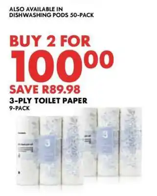 Woolworths 3-Ply Toilet Paper 9-Pack offer