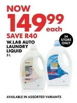 Woolworths W.LAB AUTO LAUNDRY LIQUID offer