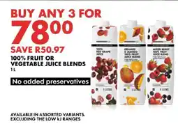 Woolworths 100% Fruit or Vegetable Juice Blends offer