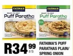 Take 'n Pay Fathima's puff parathas plain/ spring onion offer
