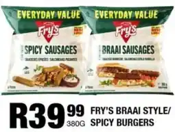 Take 'n Pay Fry's braai style/ spicy burgers offer