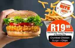 Take 'n Pay Crumbed Chicken Burger + Chips offer