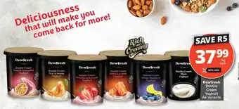 Checkers Dewfresh Double Cream Yoghurt All Variants offer