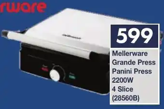 President Hyper Mellerware Grande Press Panini Press 2200W 4 Slice offer