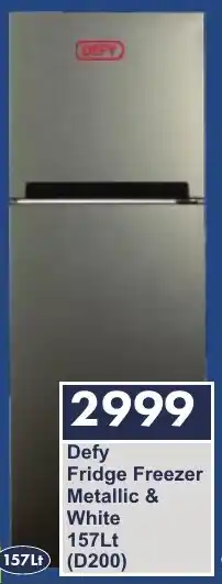 President Hyper Defy Fridge Freezer Metallic & White offer