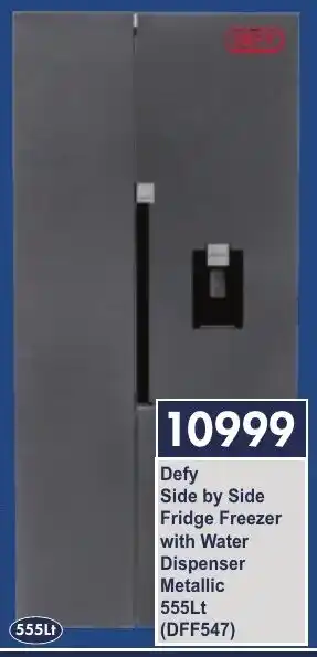 President Hyper Defy Side by Side Fridge Freezer with Water Dispenser Metallic offer