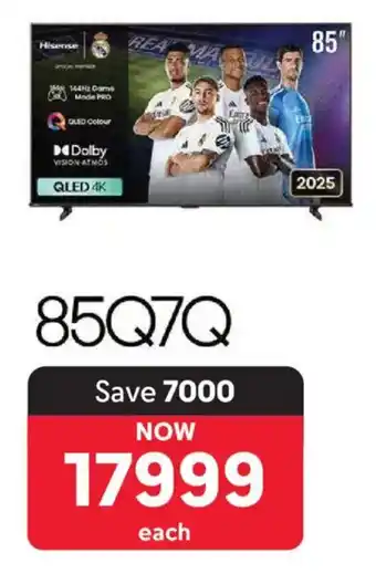 Makro Hisense 85" QLED 4K 144Hz Smart TV offer