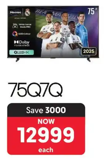 Makro Hisense 75" QLED 4K 144Hz Smart TV offer