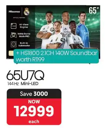 Makro Hisense 65" 144Hz Mini-LED TV offer