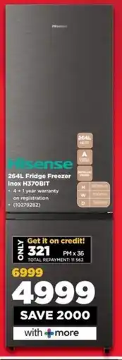 HiFi Corp Hisense Fridge Freezer Inox H370BIT offer
