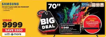HiFi Corp SAMSUNG 70-inch Crystal UHD 4K-70U8000F offer