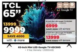 HiFi Corp TCL 65-Inch Mini LED Google TV-65C6KS offer