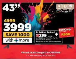 HiFi Corp Skyworth 43-inch QLED Google TV-43E5520H offer