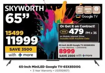 HiFi Corp Skyworth 65-inch MiniLED Google TV-65X8500G offer