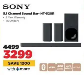 HiFi Corp SONY 5.1 Channel Sound Bar-HT-S2OR offer