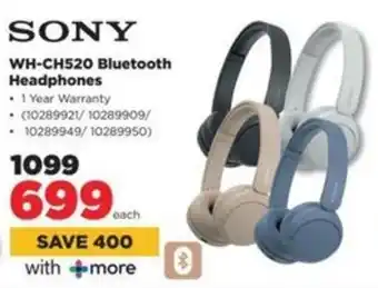 HiFi Corp SONY WH-CH520 Bluetooth Headphones offer