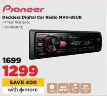 HiFi Corp Pioneer Deckless Digital Car Radio MVH-85UB offer