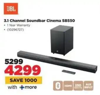 HiFi Corp JBL 3.1 Channel Soundbar Cinema SB550 offer
