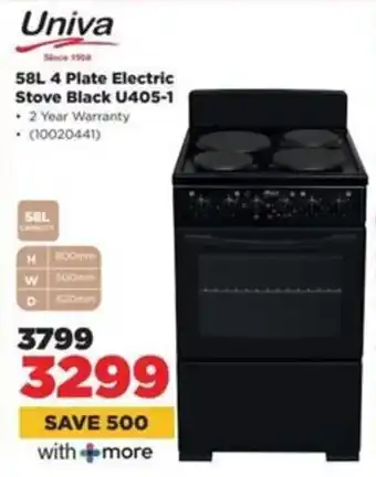 HiFi Corp Univa 4 Plate Electric Stove Black U405-1 offer