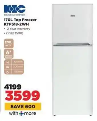 HiFi Corp KIC Top Freezer KTF518-2WH offer