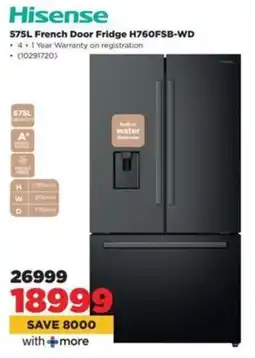 HiFi Corp Hisense French Door Fridge H760FSB-WD offer