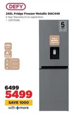 HiFi Corp DEFY Fridge Freezer Metallic DAC449 offer