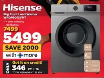 HiFi Corp Hisense Front Load Washer WFQP9012VMT offer