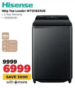 HiFi Corp Hisense Top Loader WT311823UB offer