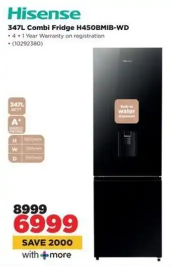 HiFi Corp Hisense Combi Fridge H450BMIB-WD offer