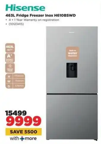 HiFi Corp Hisense Fridge Freezer Inox H610BSWD offer