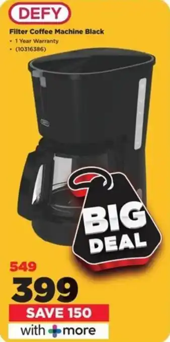 HiFi Corp DEFY Filter Coffee Machine Black offer