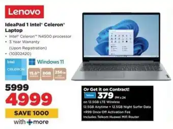 HiFi Corp Lenovo IdeaPad 1 Intel Celeron Laptop offer