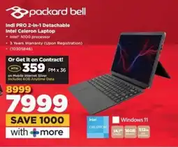 HiFi Corp Packard Bell Indi PRO 2-in-1 Detachable Intel Celeron Laptop offer