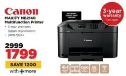 HiFi Corp Canon MAXIFY MB2140 Multifunction Printer offer