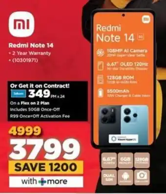 HiFi Corp Xiaomi Redmi Note 14 offer