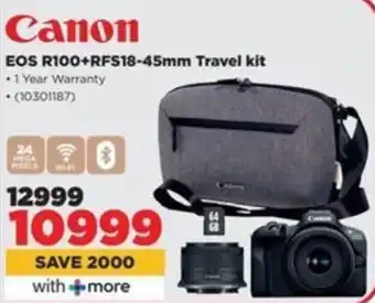 HiFi Corp Canon EOS R100+RFS18-45mm Travel kit offer