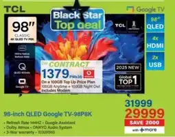Incredible Connection TCL 98-inch QLED Google TV-98P8K offer