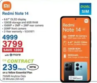Incredible Connection Xiaomi Redmi Note 14 offer
