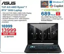 Incredible Connection ASUS TUF A15 AMD Ryzen 7 RTX 3050 Laptop offer