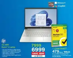 Incredible Connection HP 15s AMD Ryzen 3 Laptop offer