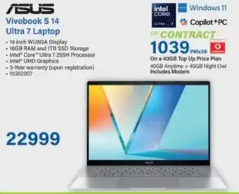 Incredible Connection ASUS Vivobook S 14 Ultra 7 Laptop offer