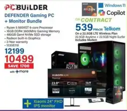 Incredible Connection PC BUILDER DEFENDER Gaming PC + Monitor Bundle offer