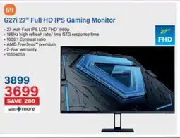 Incredible Connection Xiaomi G271 27" Full HD IPS Gaming Monitor offer