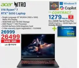 Incredible Connection Acer V16 Ryzen 7 RTX 5050 Laptop offer