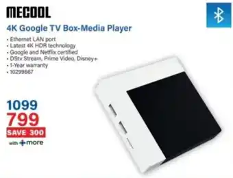 Incredible Connection Mecool 4K Google TV Box-Media Player offer