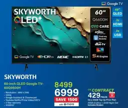 Incredible Connection SKYWORTH 60-inch QLED Google TV-60Q6600H offer