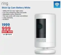 Incredible Connection Ring Stick Up Cam Battery White offer